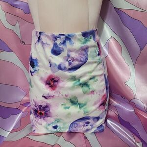 Growing Rich Mini Skirt Small Womens Gyaru Gal Y2K Floral Bright Party Fashion